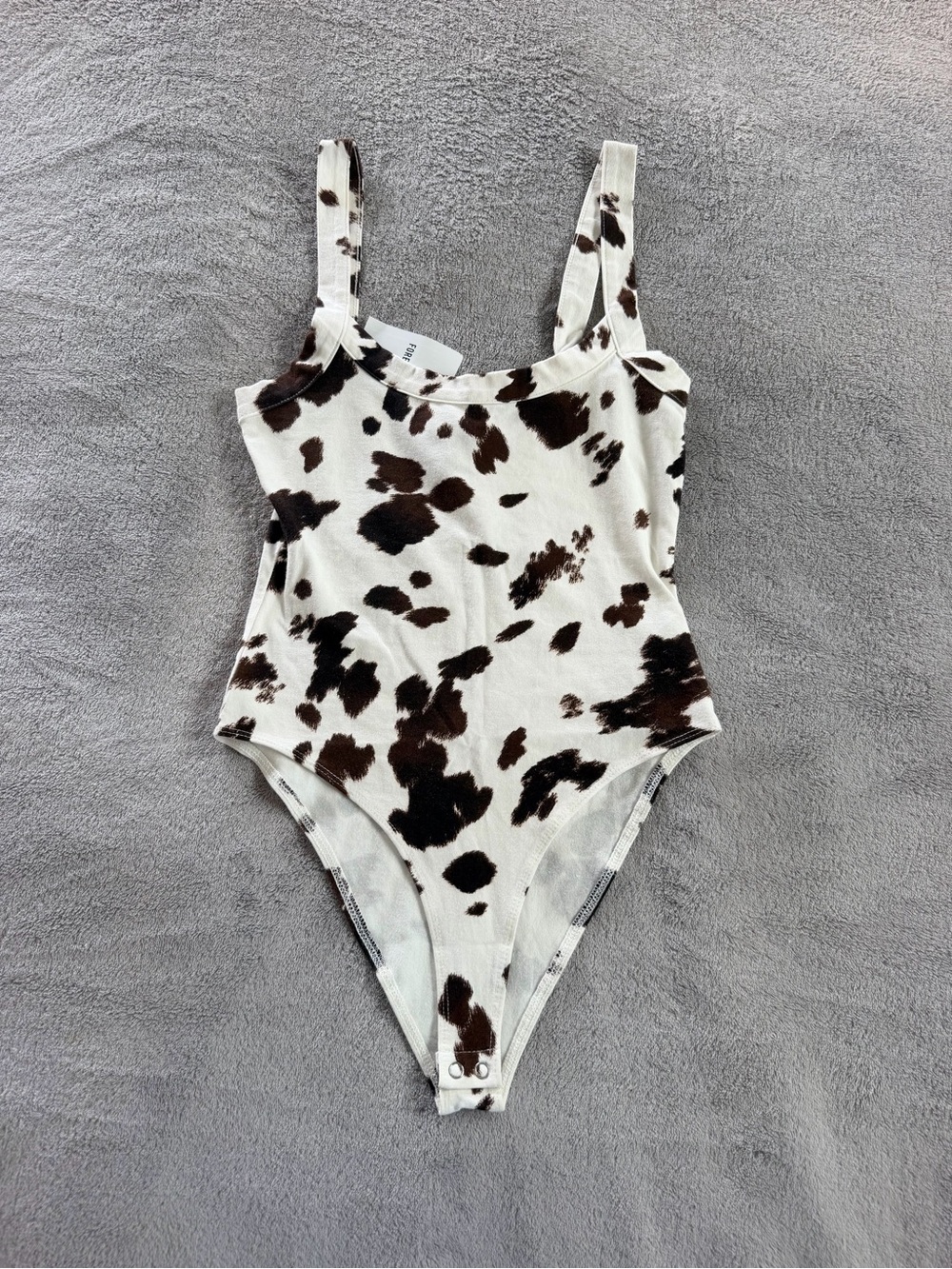 Cow-Print One-Piece Brown/White Bodysuit Size S